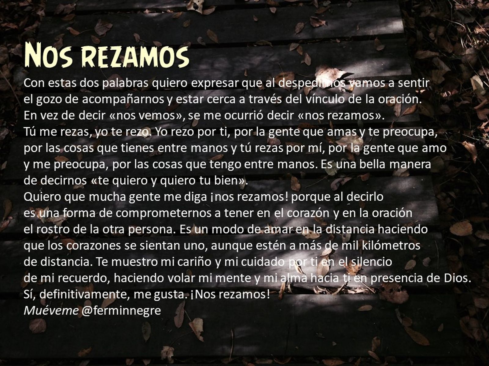 NOS REZAMOS QUIERO DECIR