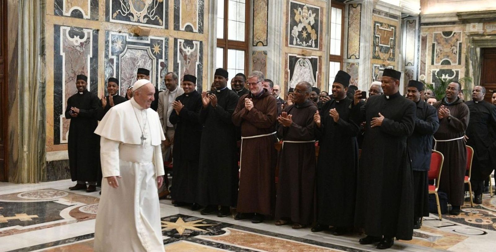Entrada a la audiencia con el Colegio de Etiopía en el Vaticano