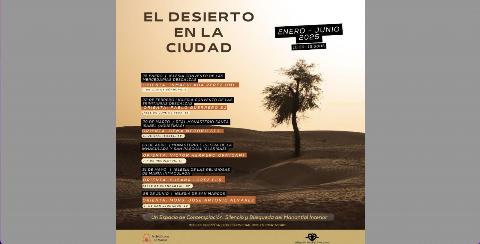 El desierto en la ciudad archidiocesis de madrid