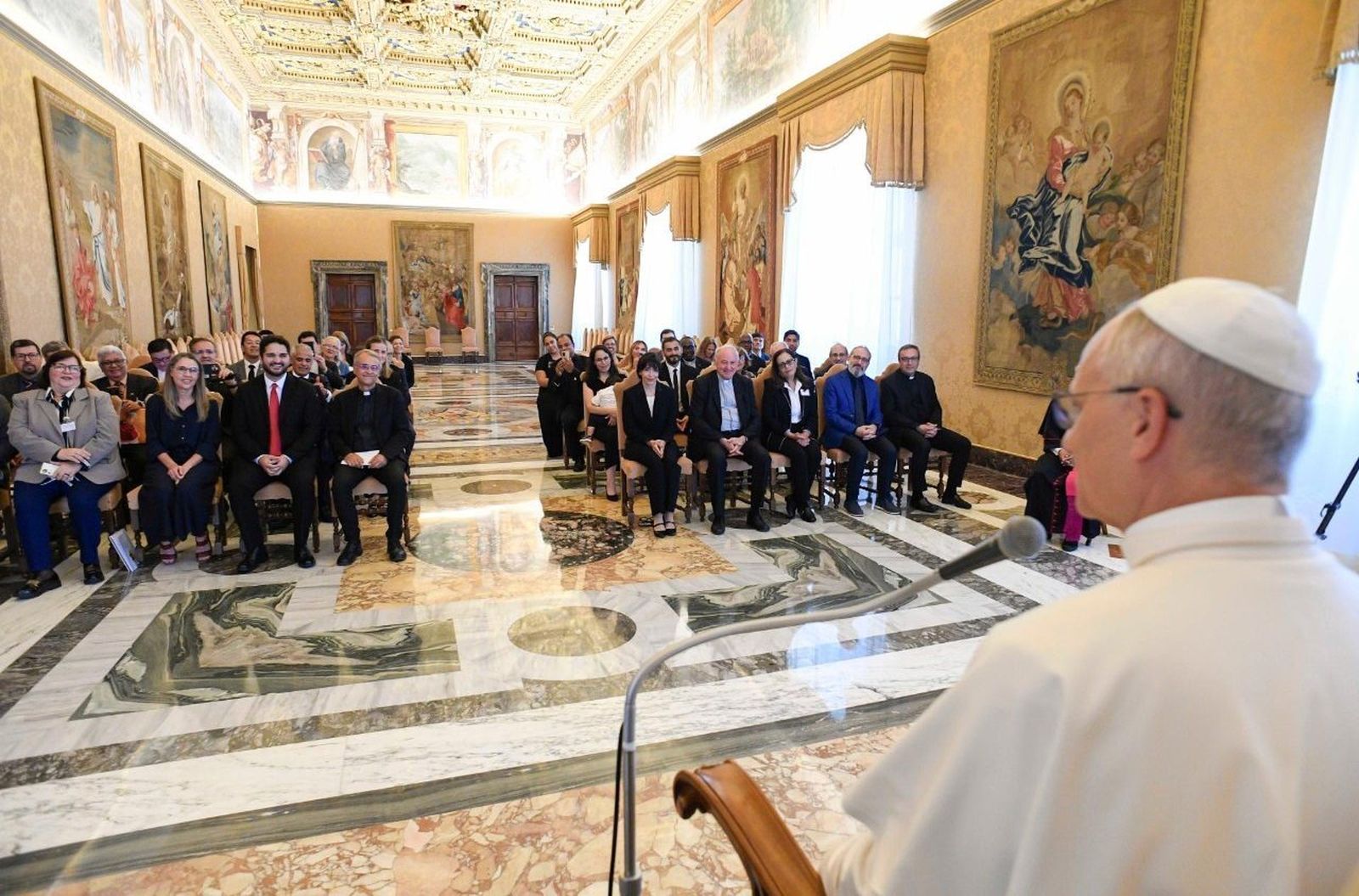 El Papa, durante al audiencia