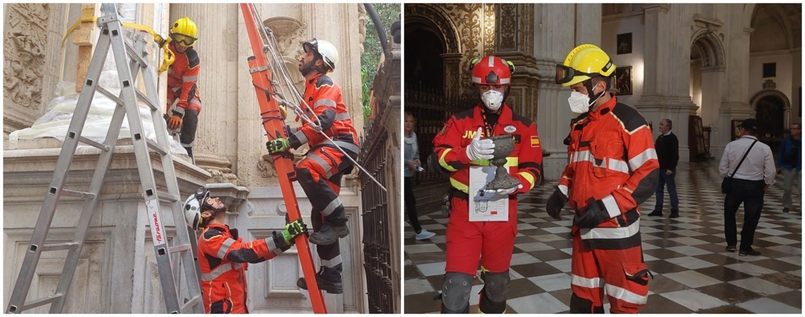 Simulacro de terremoto en la Catedral de Granada