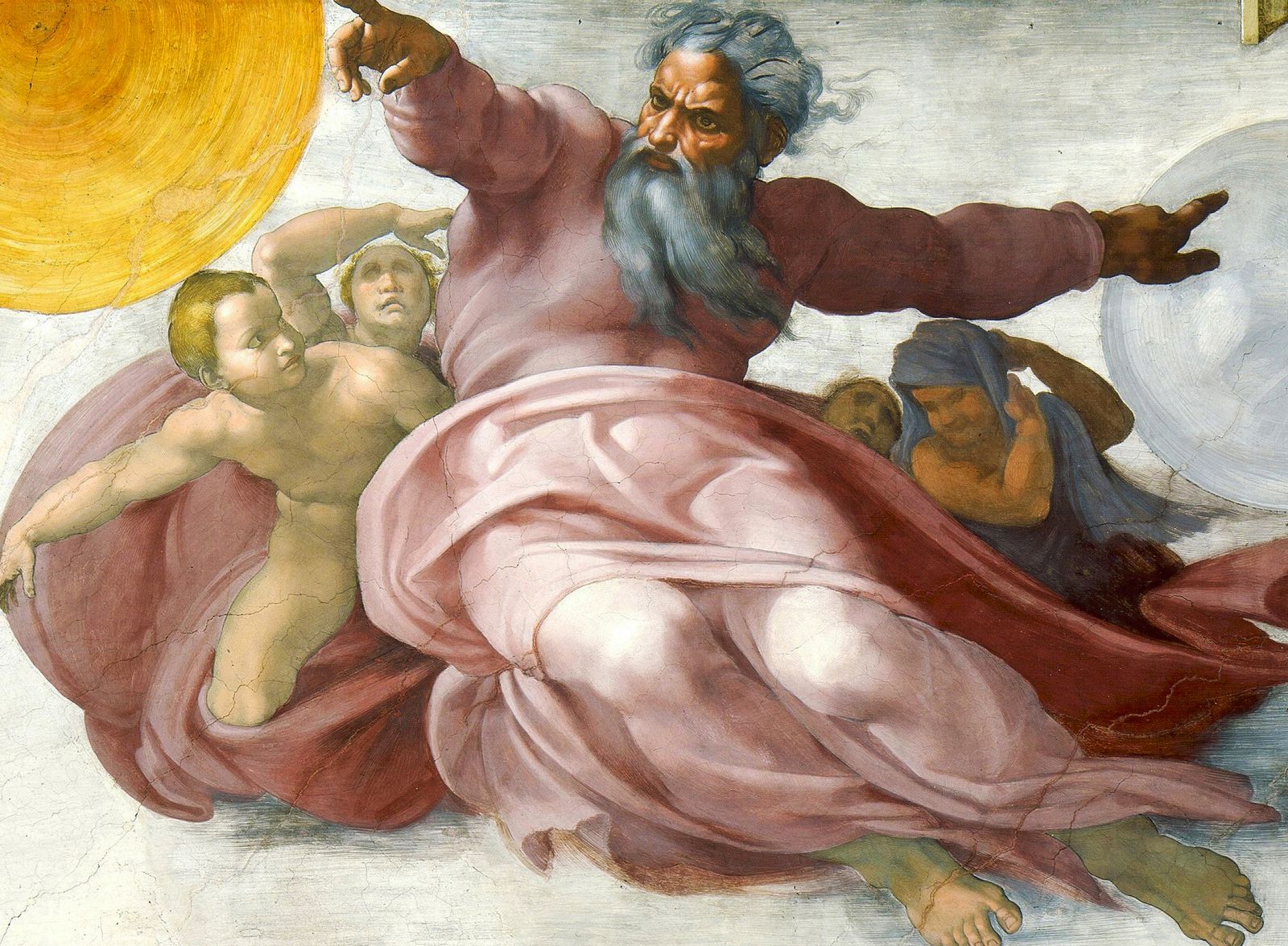 La Creación del sol y la luna. Miguel Ángel