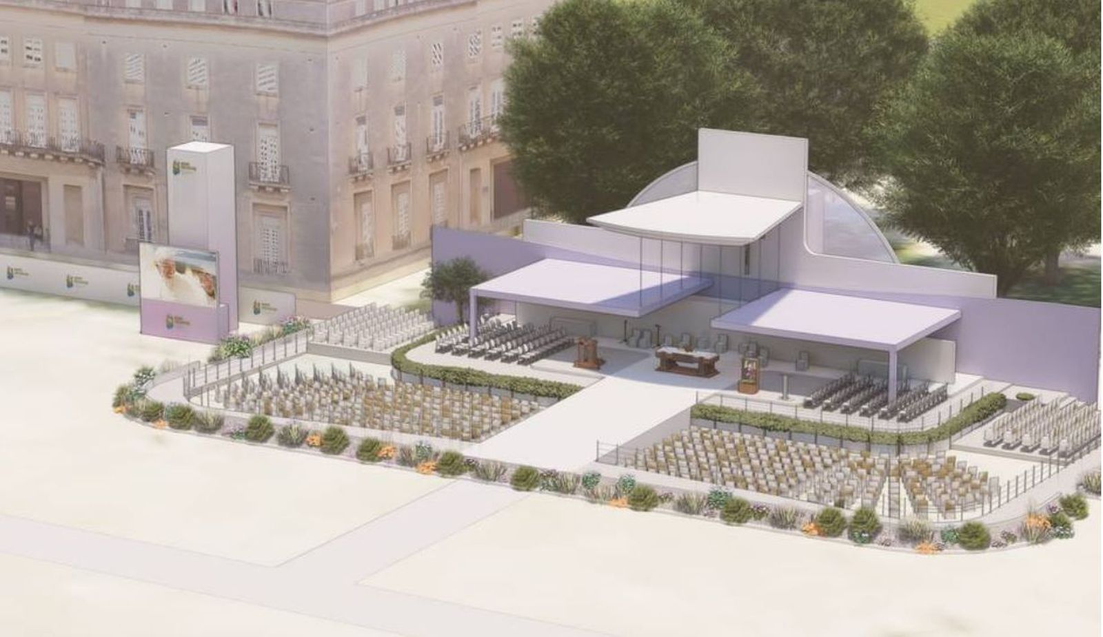 Palco de la visita del Papa a Hal Far en Malta