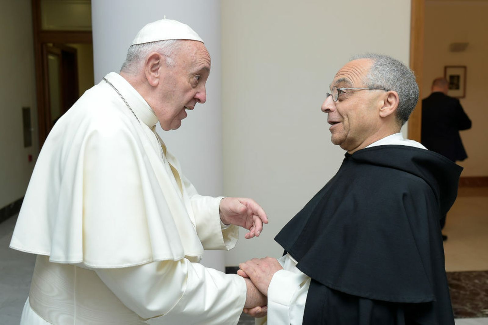 Fr. Bruno saluda al Papa Francisco