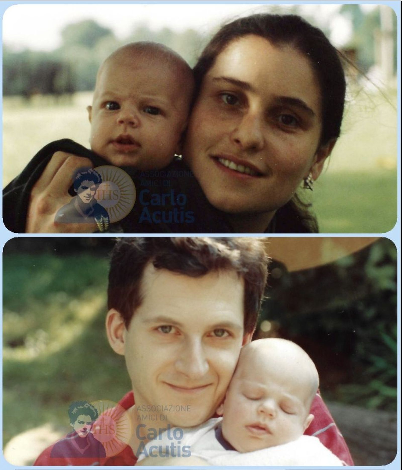 El pequeño Carlo con sus padres Antonia y Andrea