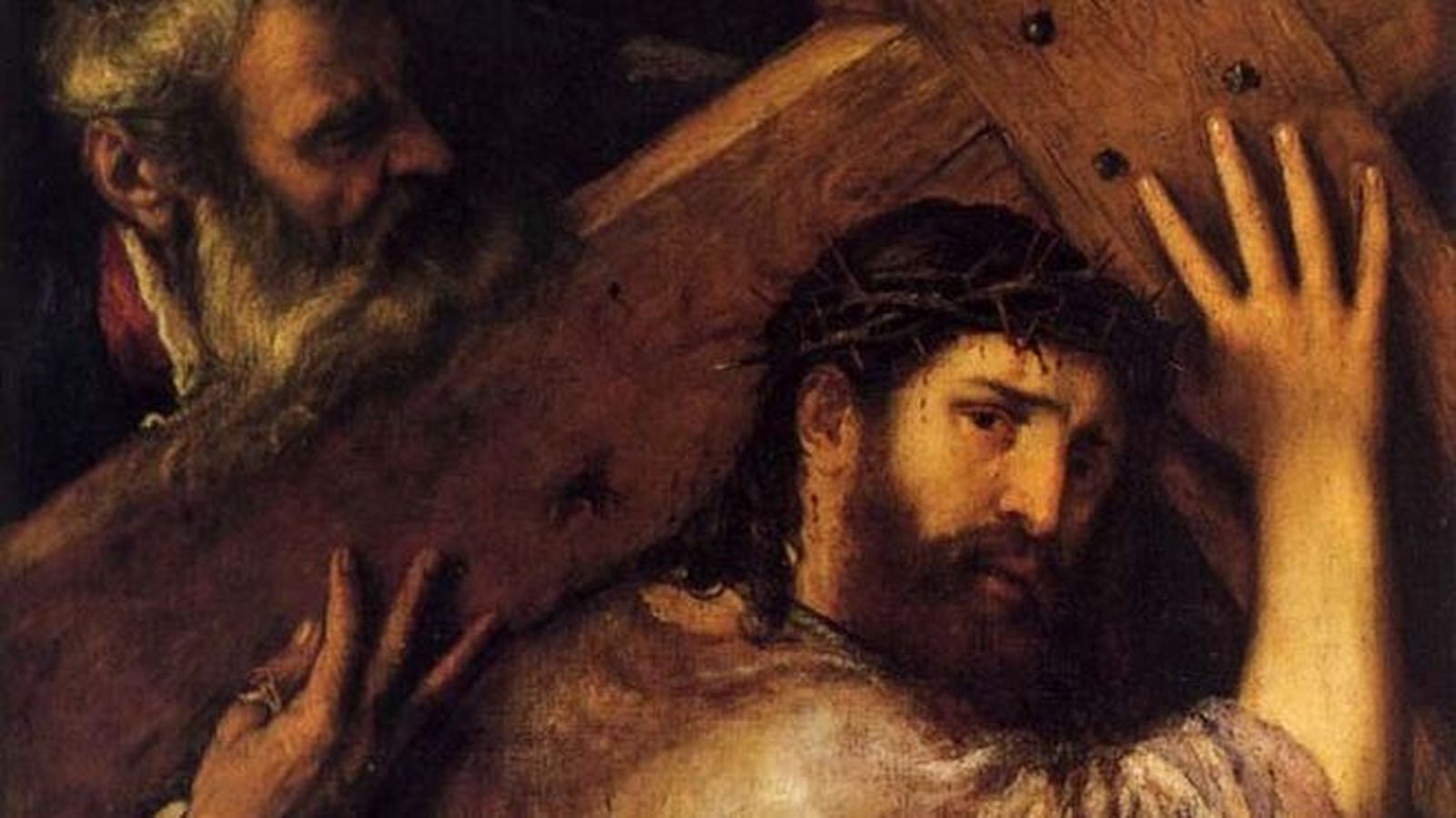 "Cristo con la Cruz a cuestas",  Tiziano Colección Museo Nacional del Prado