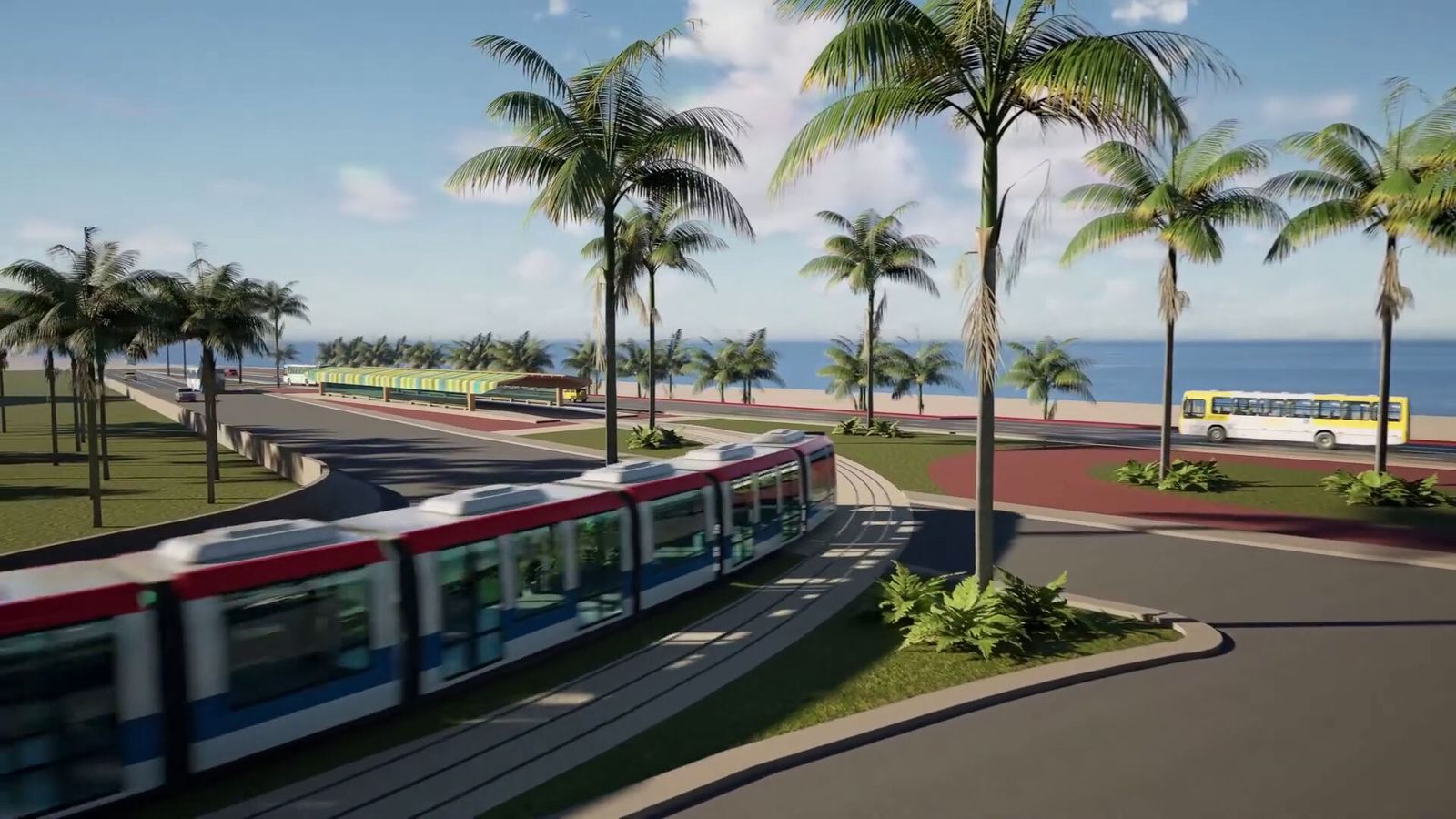 Tramo del tranvía de Salvador de Bahía