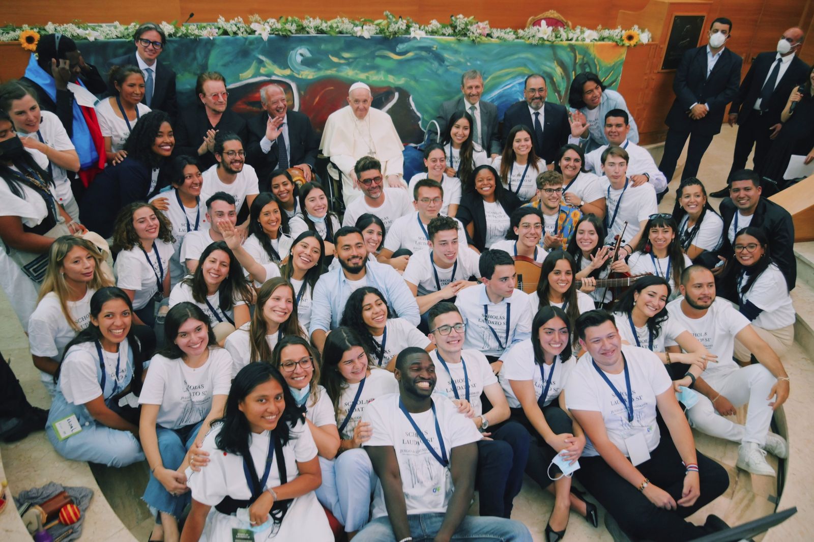 Francisco, con los jóvenes de Scholas
