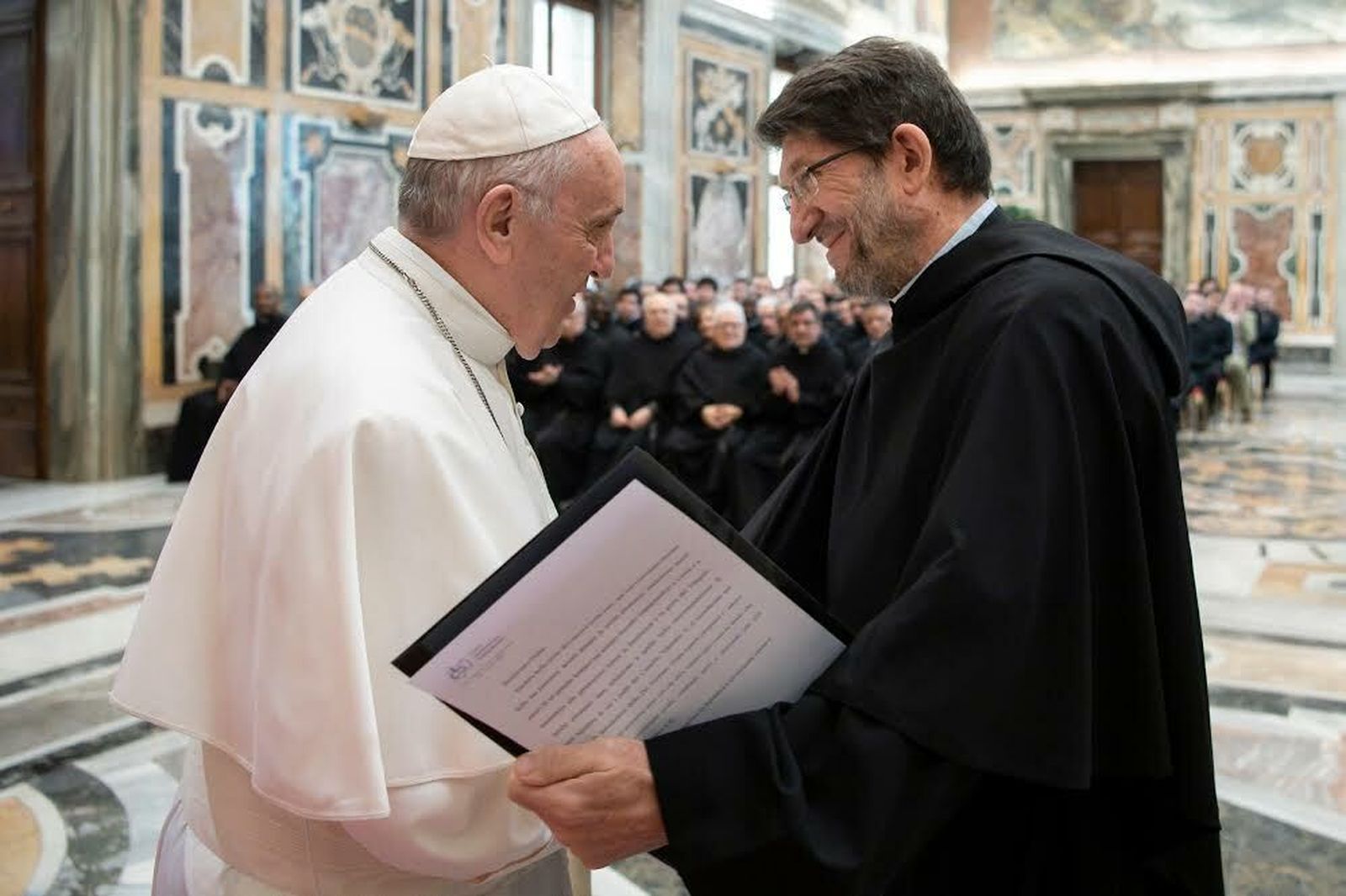 Alejandro Moral, OSA, junto al Papa Francisco