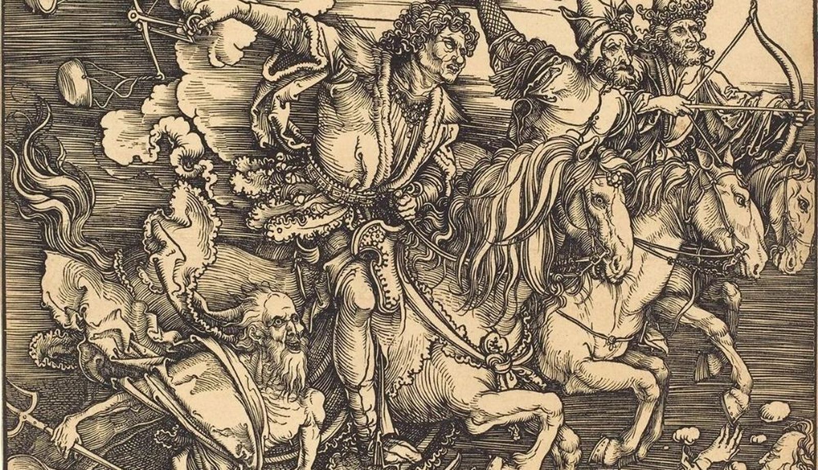Detalle de la obra de Durero 'Los cuatro jinetes del Apocalipsis'