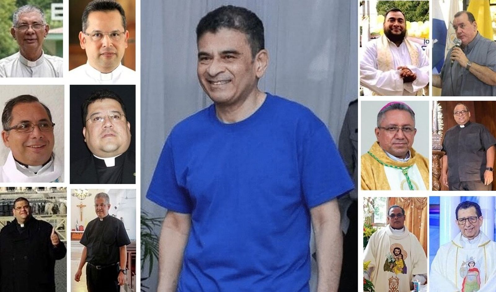 Álvarez, en el centro, con algunos de los sacerdotes desterrados