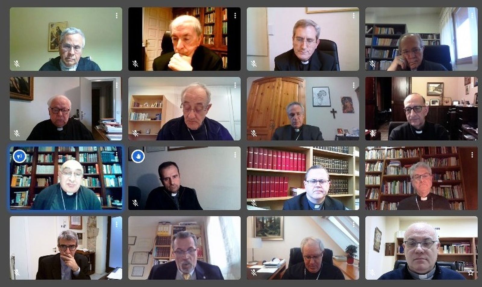 Los obispos de la Tarraconense en su última reunión telemática celebrada hasta la fecha.