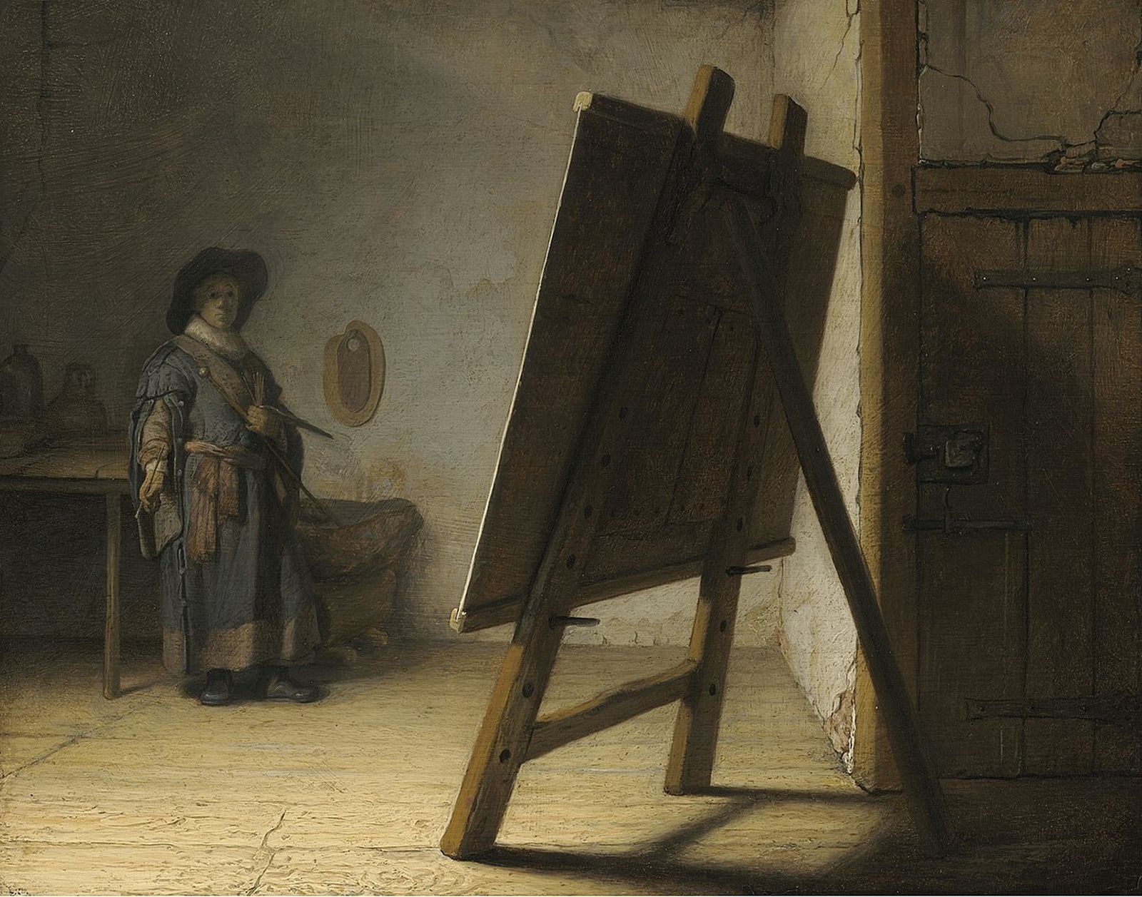 Rembrandt. Autorretrato del pintor en su taller