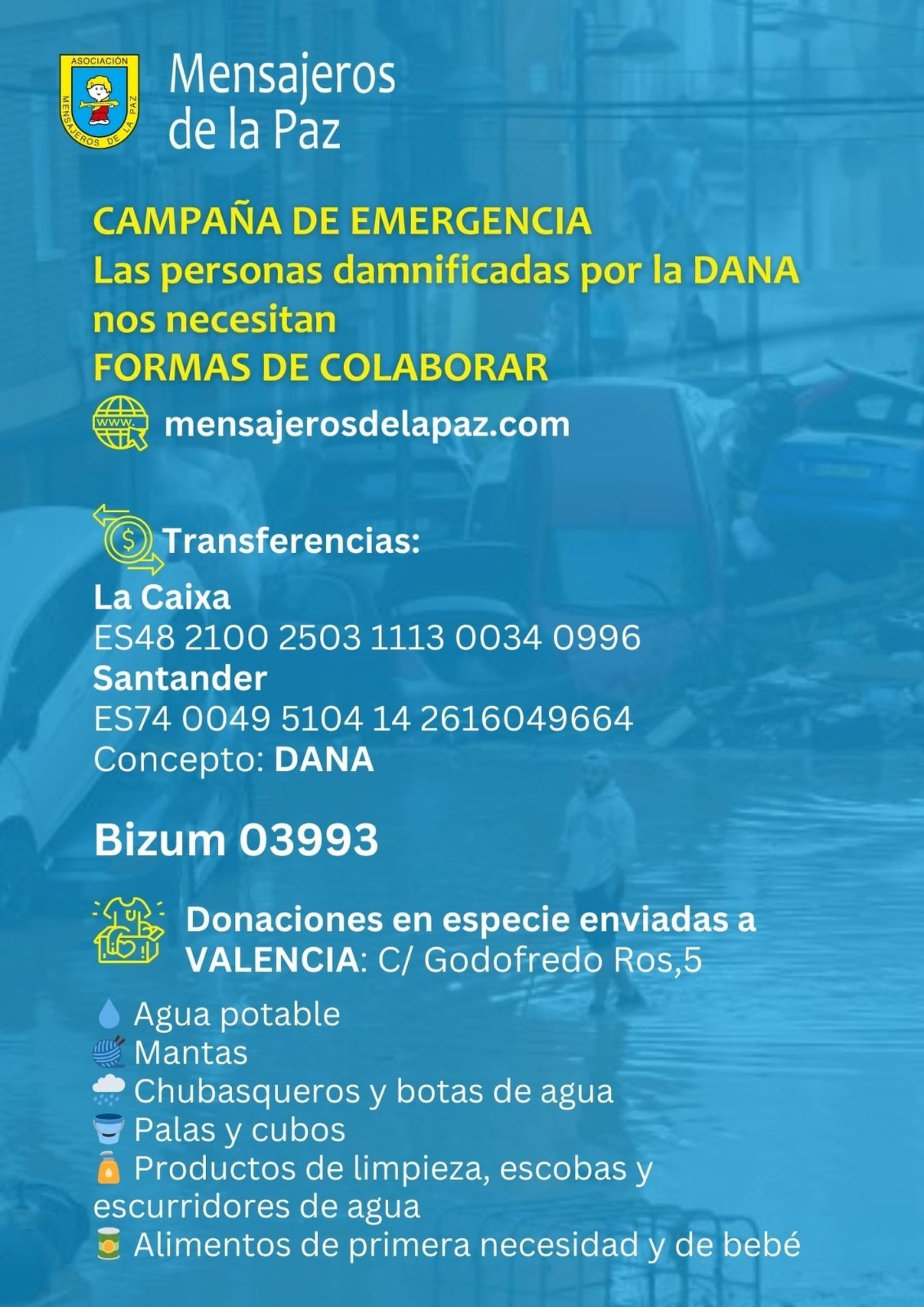 Mensajeros de la Paz con la DANA