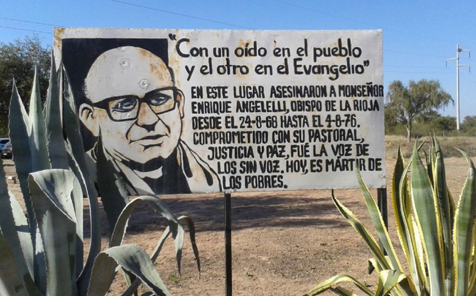 Éste es el lugar en el que asesinaron a monseñor Angelelli