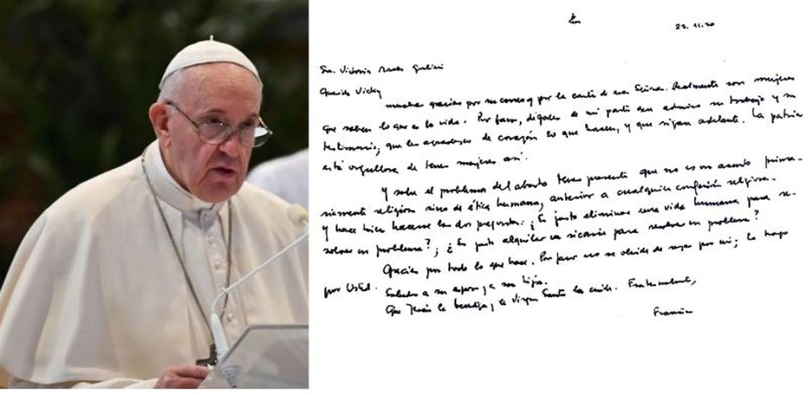 Francisco, sobre el aborto: "¿Es justo alquilar un sicario, para resolver un problema?"