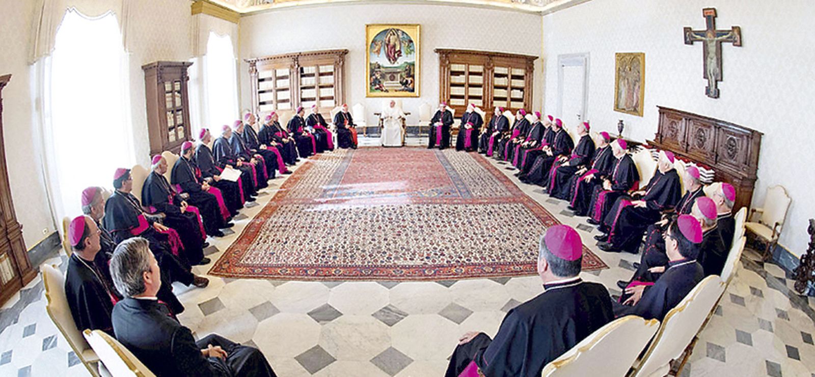 El Papa, con los obispos chilenos