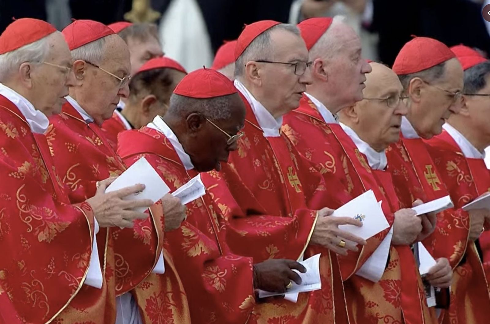 Los cardenales, durante la ceremonia