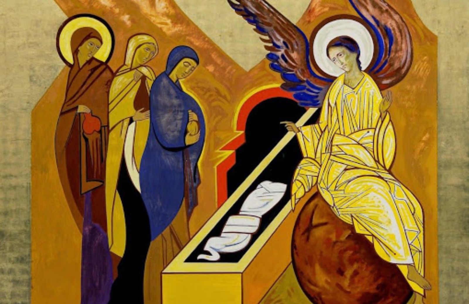 Mujeres que lloran en la tumba