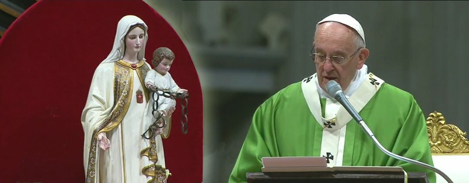 El Papa y la Virgen de la Merced