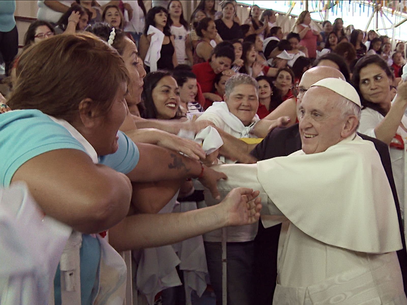 El Papa Francisco en su visita a una cárcel femenina en Chile