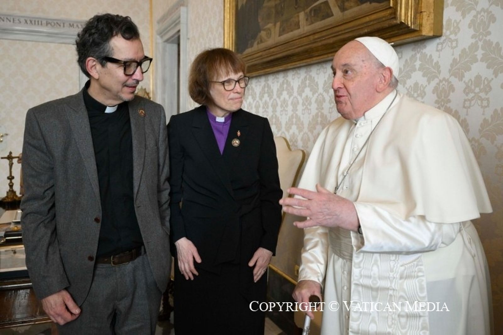 Francisco, con los líderes metodistas