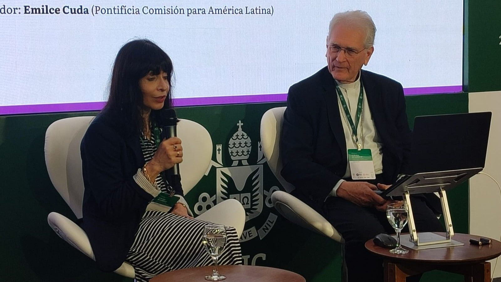 Cardenal Steiner y Emilce Cuda