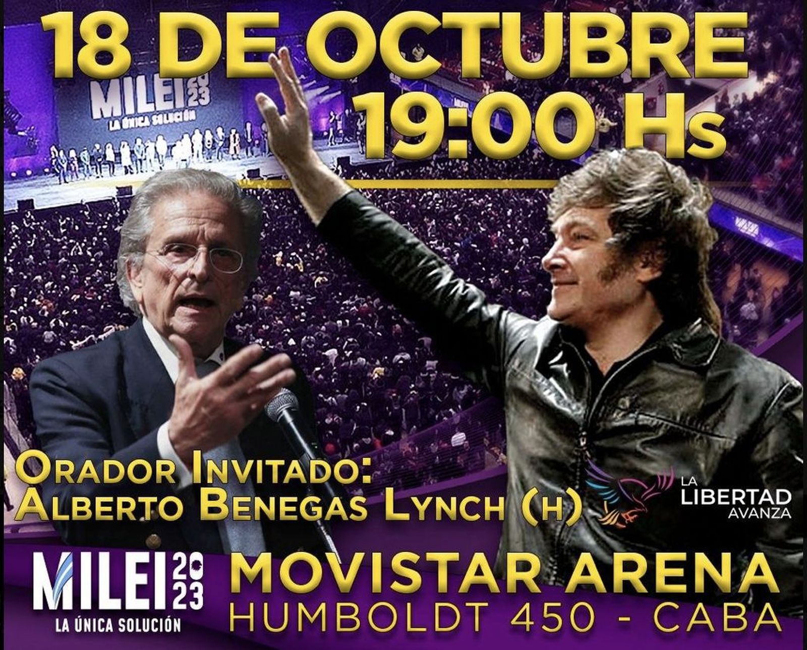 Cartel del cierre de campaña de Milei