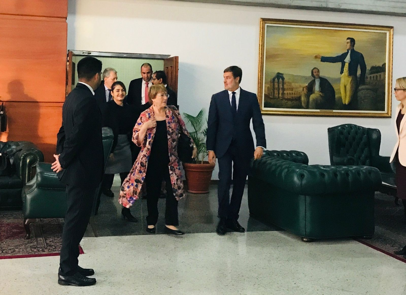 Michelle Bachelet en su visita a Venezuela