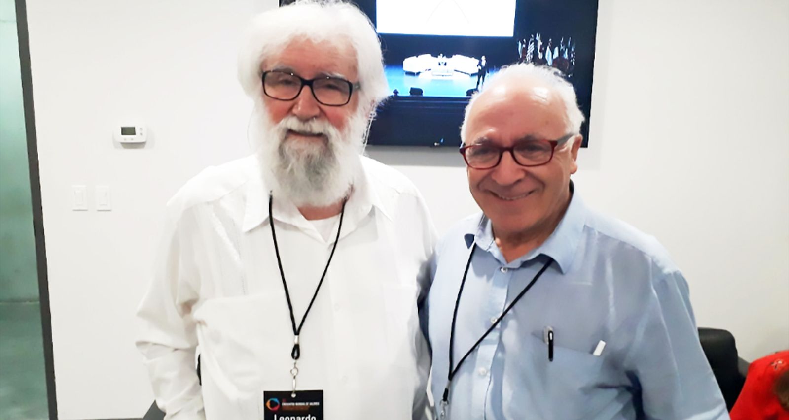 Leonardo Boff y Juan José Tamayo. Puebla, 2017
