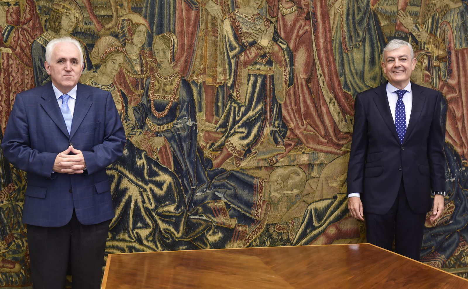 El rector de la Universidad de Deusto José María Guibert y el director Territorial Norte de BBVA, Carlos Gorría