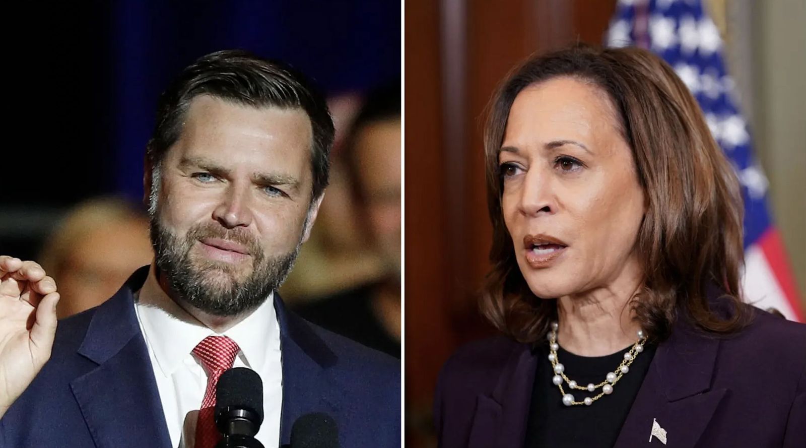 JD Vance y Kamala Harris