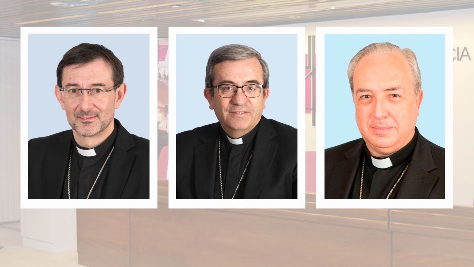 El presidente Argüello (c.), el vicepresidente Cobo (i.) y el secretario Magán (d.)